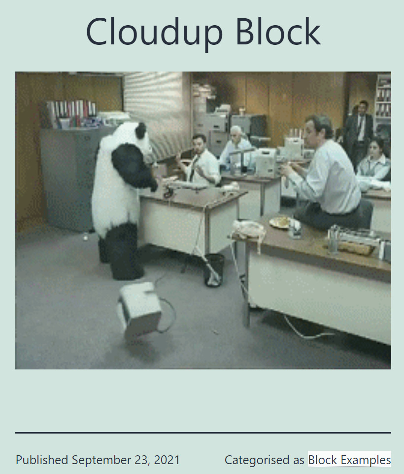 A Cloudup block on a blog page