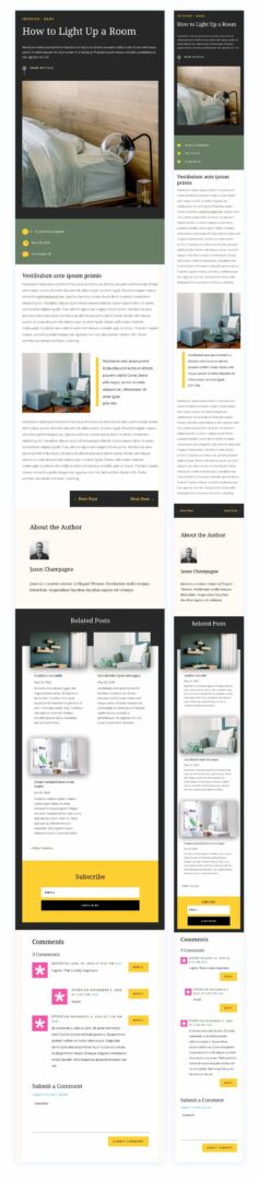 divi home staging blog post template