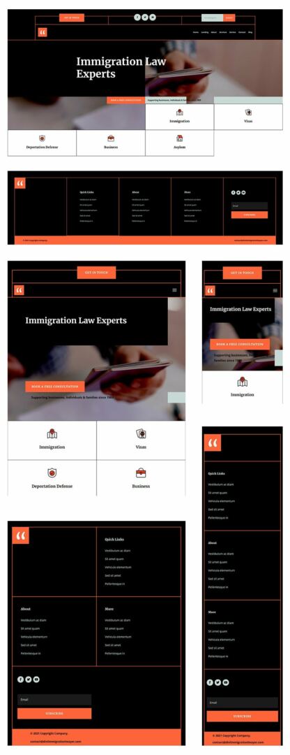 immigration lawyer header footer