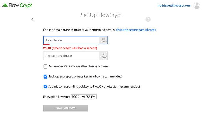 Flowcrypt Chrome extension