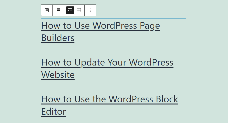 The Latest Posts block in WordPress