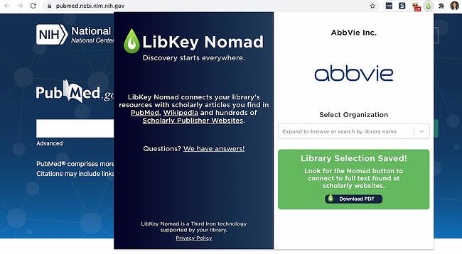 Libkey Nomad Chrome extension