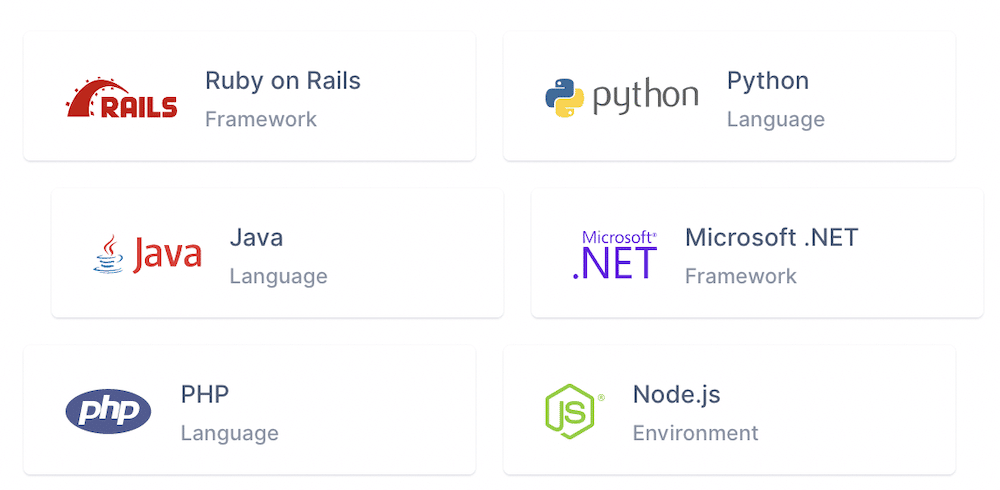 A table of languages you can use with Mailgun’s API.