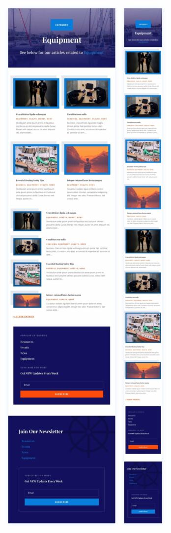 divi marina category page template