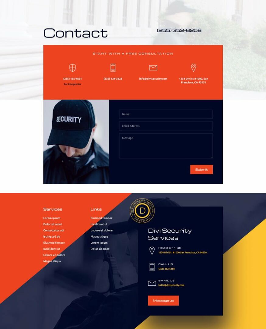 security services layout pack