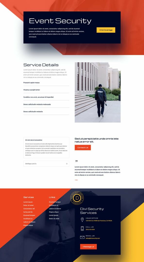 security services layout pack