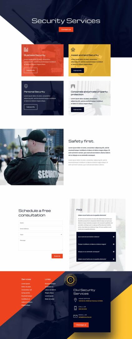 security services layout pack