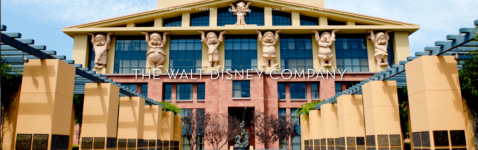 Walt Disney homepage screenshot.