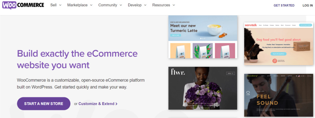 The WooCommerce homepage. 