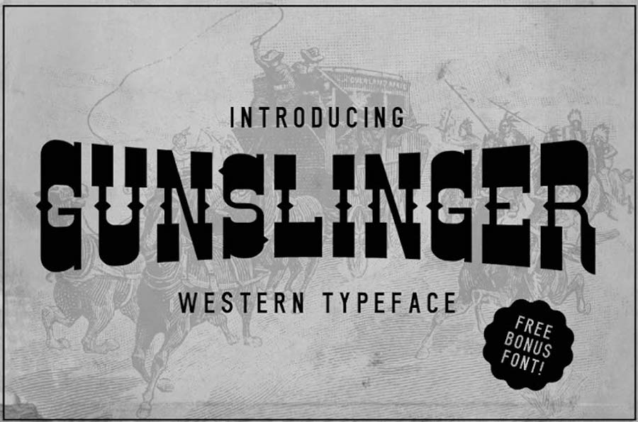 The Gunslinger Western typeface.