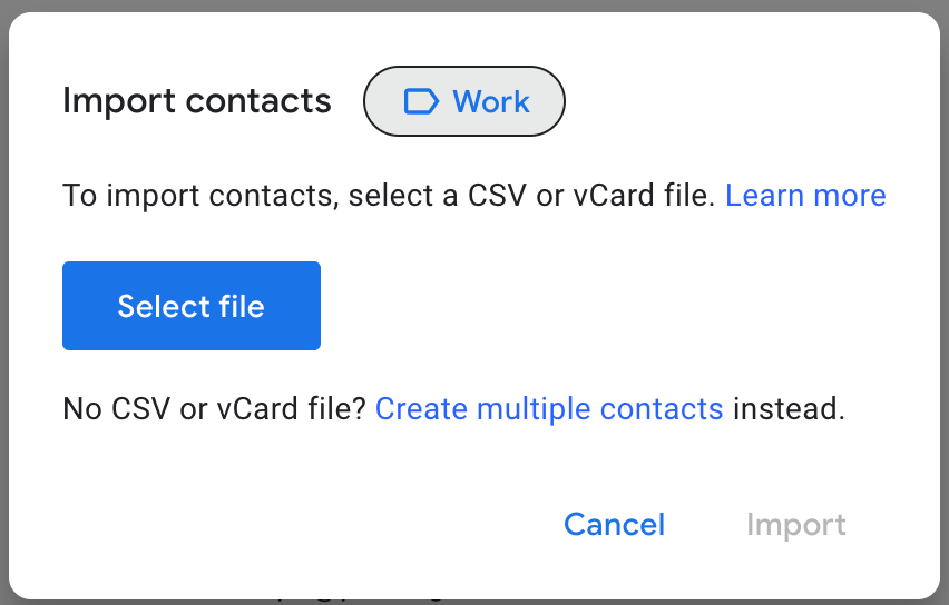 importing csv files google contacts