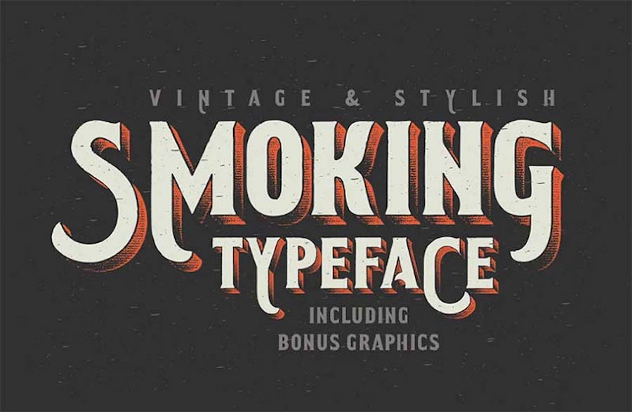 Smoking Typeface, a vintage Western font.