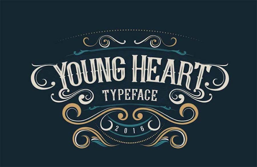 Young Heart Typeface, a premium Western font.