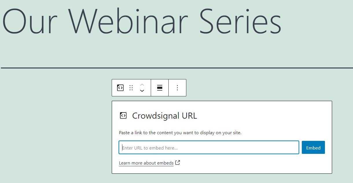 The Crowdsignal embed block in a blog post