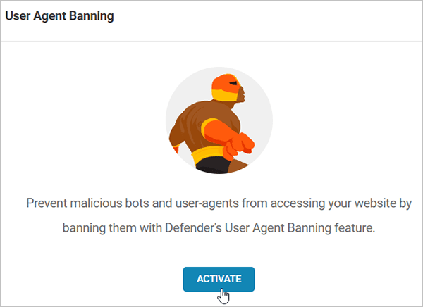 Activate Defender User Agent Banning