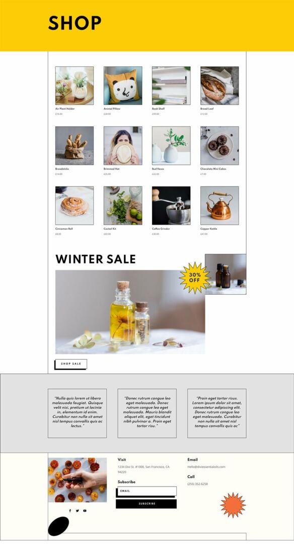 essential oils layout pack for Divi