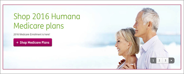 Humana uses a harder sell for its CTA on its landing page.