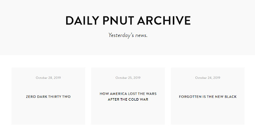 Daily Pnut shares their email archive to encourage new newsletter subscribes