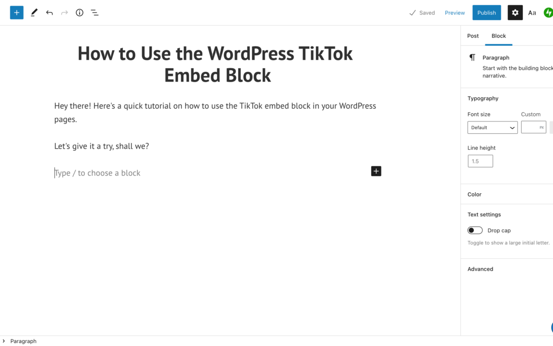 How to Use the WordPress TikTok Embed Block