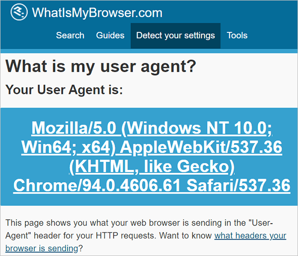 User Agent Web Browser