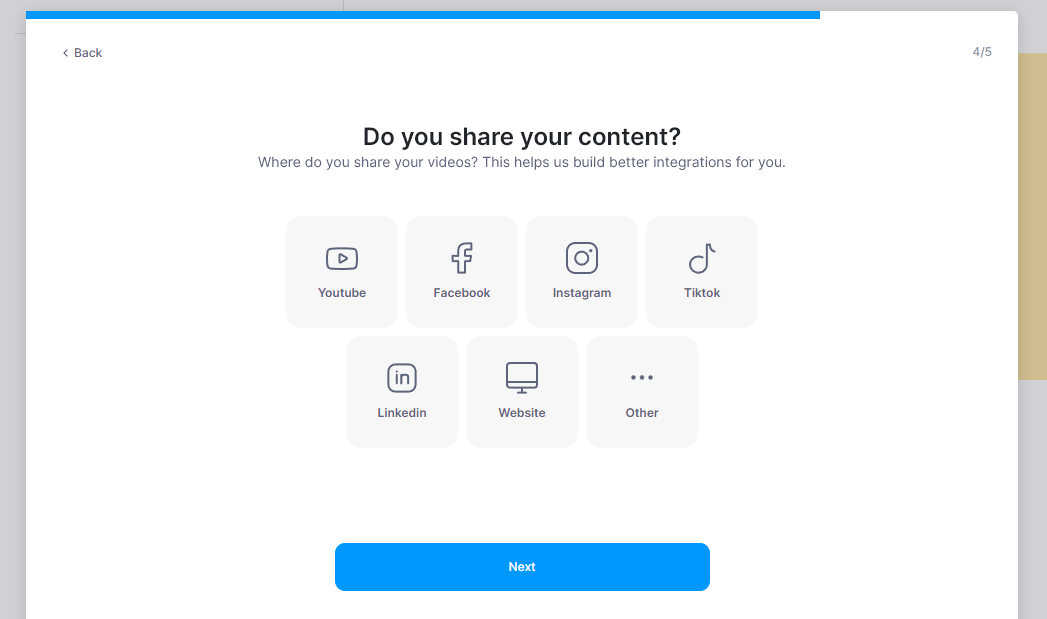 Selecting where you intend to share VEED.IO videos