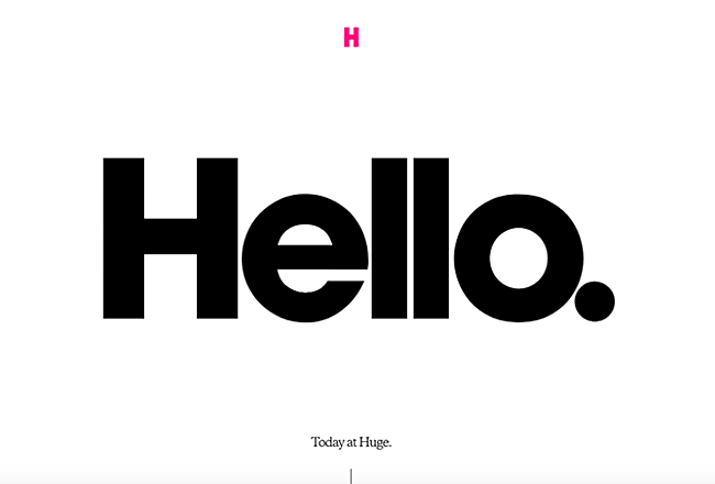 example of the bold typography website design trend
