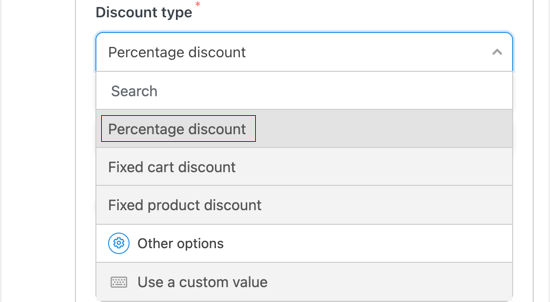 Choose the Type of Discount You Wish to Offer