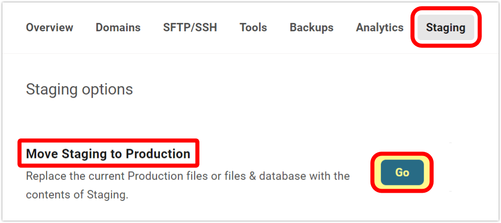 wpmudev 1-click sync staging to production