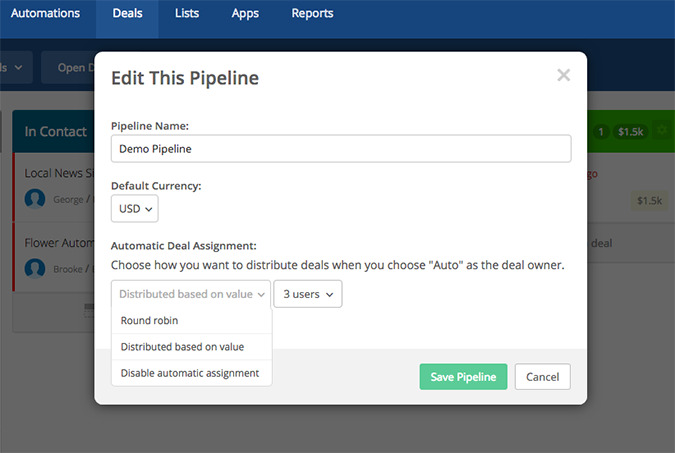 ActiveCampaign automated lead distribution