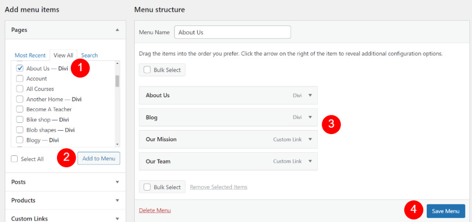 Create the About Us Footer Menu