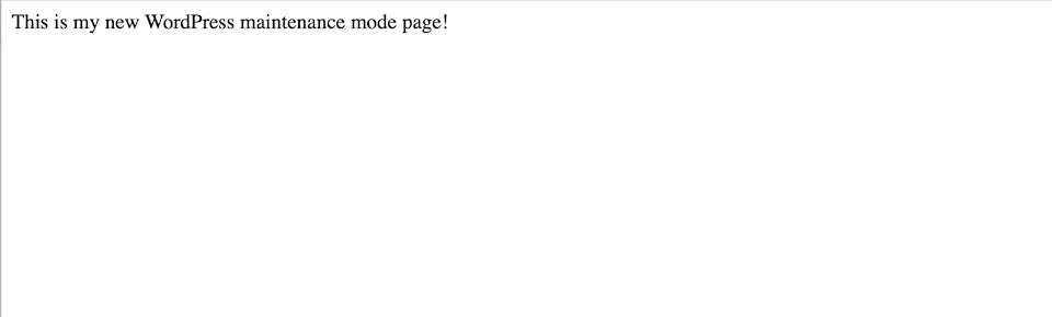 wordpress maintenance mode