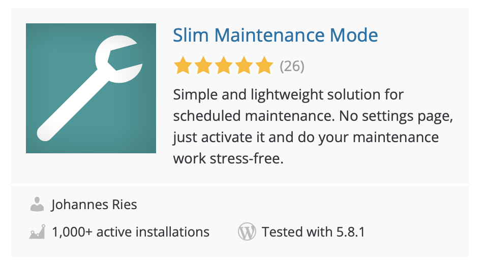 wordpress maintenance mode