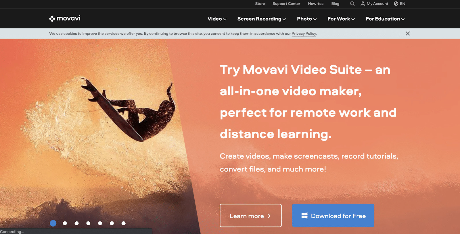 Use the Movavi screen recorder to capture content in real-time.