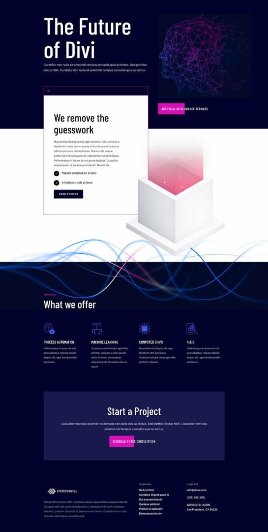 divi artificial intelligence layout pack