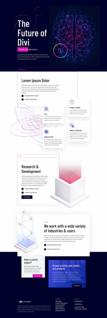 divi artificial intelligence layout pack