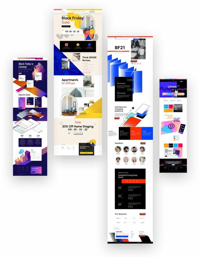 black friday 2021 landing page layout pack