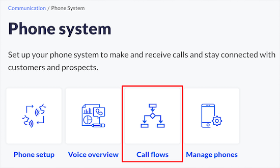 Click call flows button