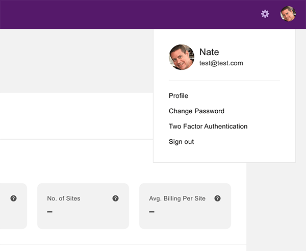 The client profile view