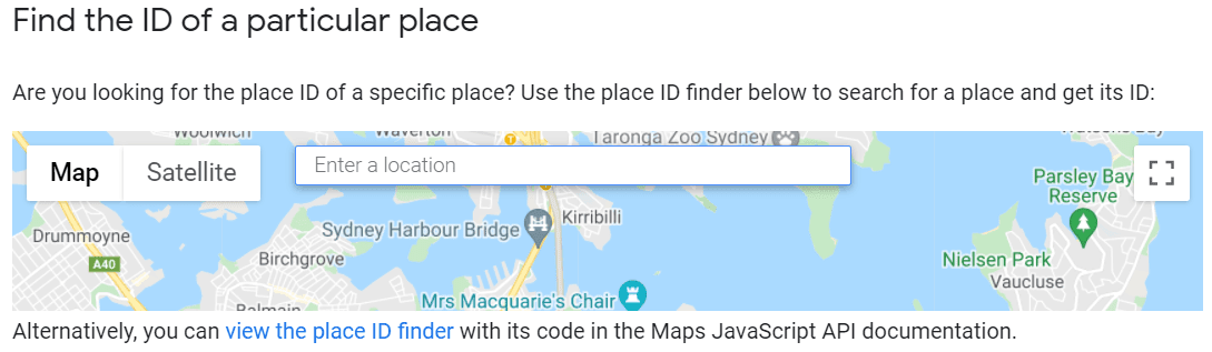 Google Place ID finder