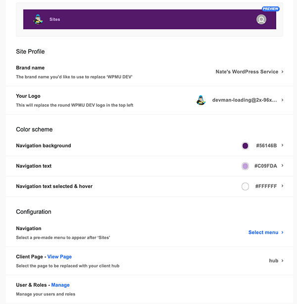 hub client plugin settings