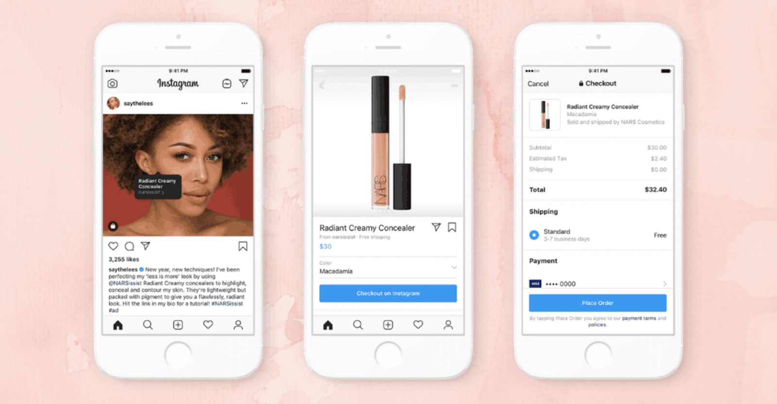 instagram native advertising for makeup on iphone