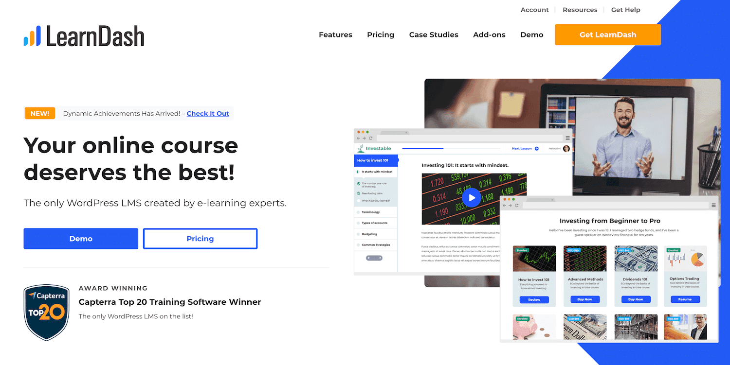 The LearnDash homepage