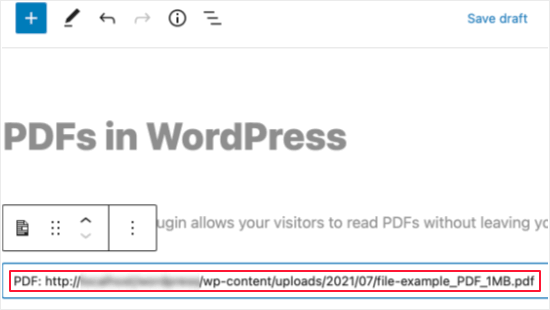 The PDF is Embedded
