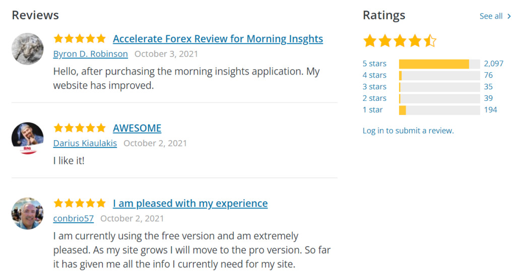 Plugin reviews. 