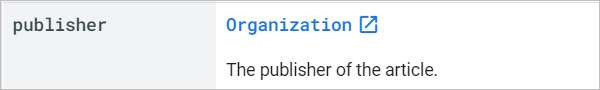 Schema type - Publisher