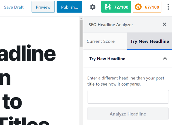 Try new headlines in AIOSEO