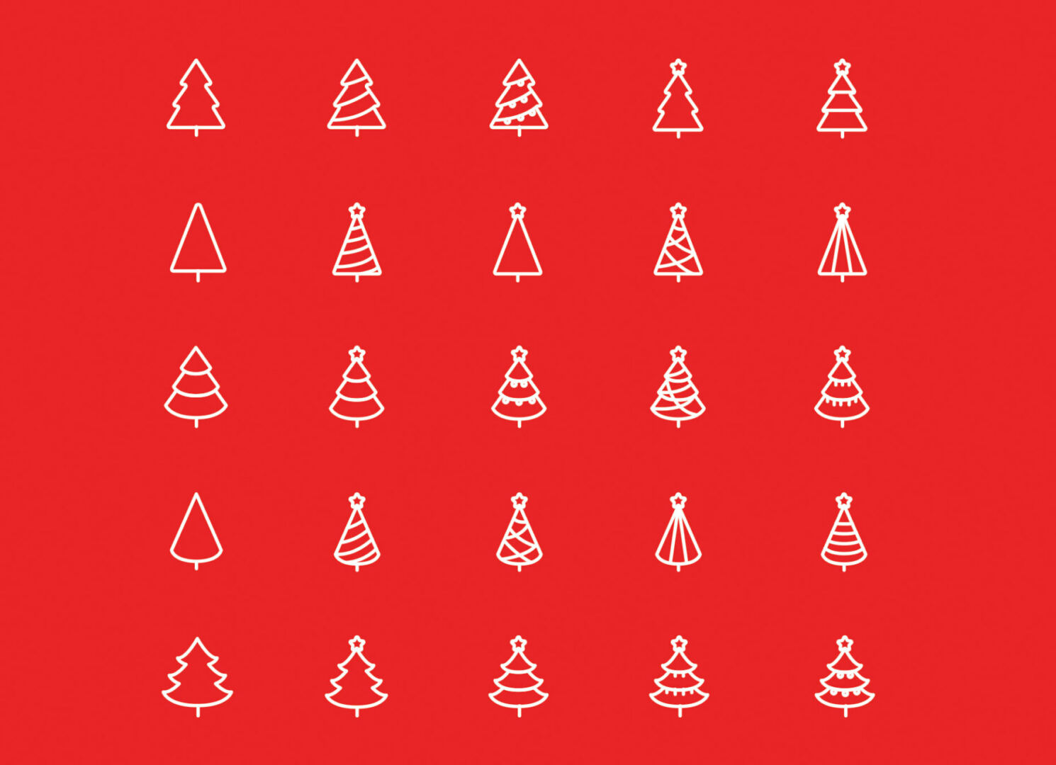 Line Stylized Tree Vector Minimal Icons