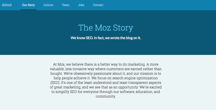 About Us Page Examples: Moz
