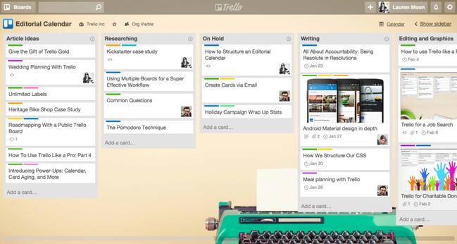 content marketing tools: Trello