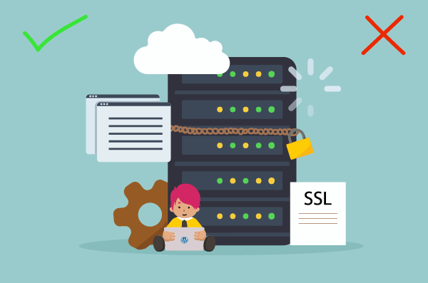 illustration showing advantages and disadvantages of shared hosting.